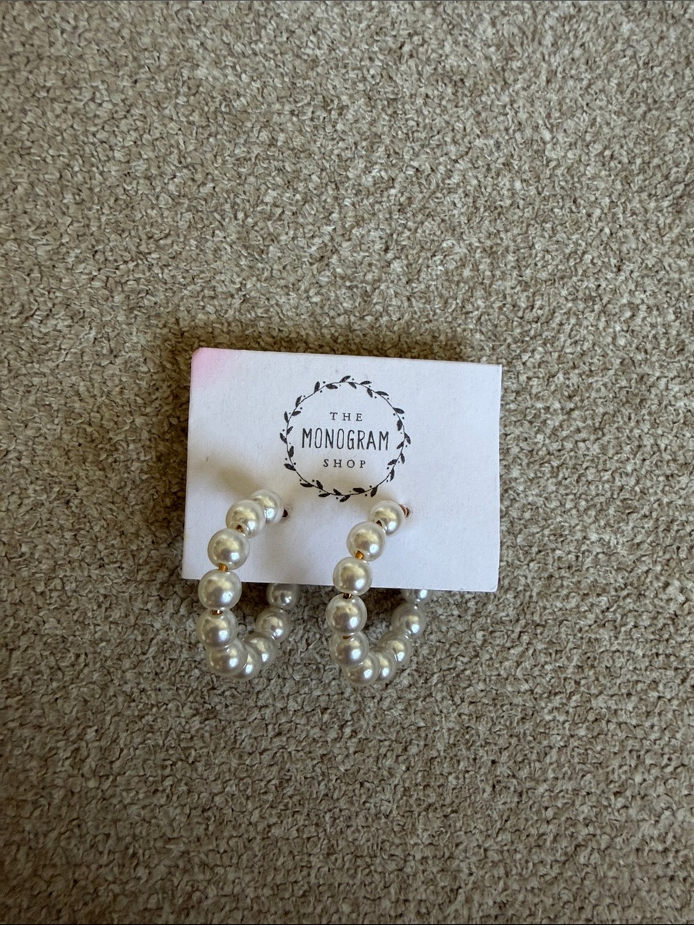 BNWT Pearl Hoops